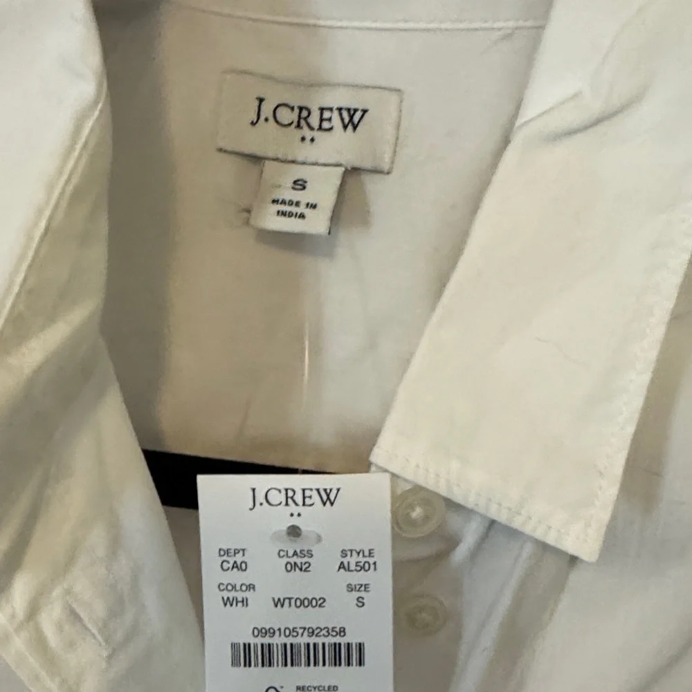 J. Crew White Cotton Button-Front Shirt - Picture 2 of 2